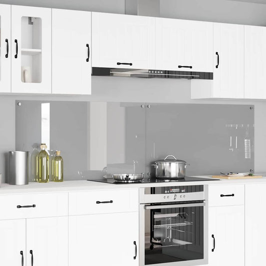 vidaXL Πλάτη κουζίνας 2 τμχ. Ανοιχτό γκρι 110 x 60 cm σκληρυμένο γυαλί