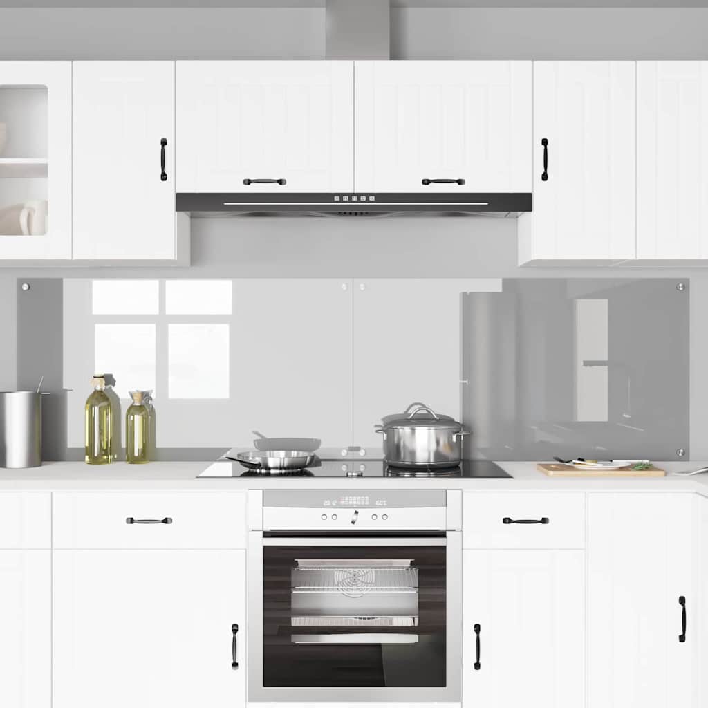 vidaXL Πλάτη κουζίνας 2 τμχ. Ανοιχτό γκρι 110 x 60 cm σκληρυμένο γυαλί