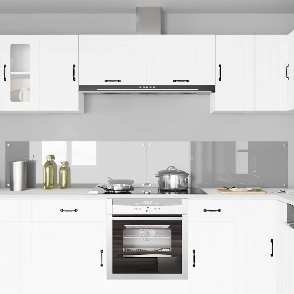 vidaXL Πλάτη κουζίνας 2 τμχ. Ανοιχτό γκρι 120 x 40 cm σκληρυμένο γυαλί
