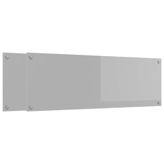vidaXL Πλάτη κουζίνας 2 τμχ. Ανοιχτό γκρι 120 x 40 cm σκληρυμένο γυαλί