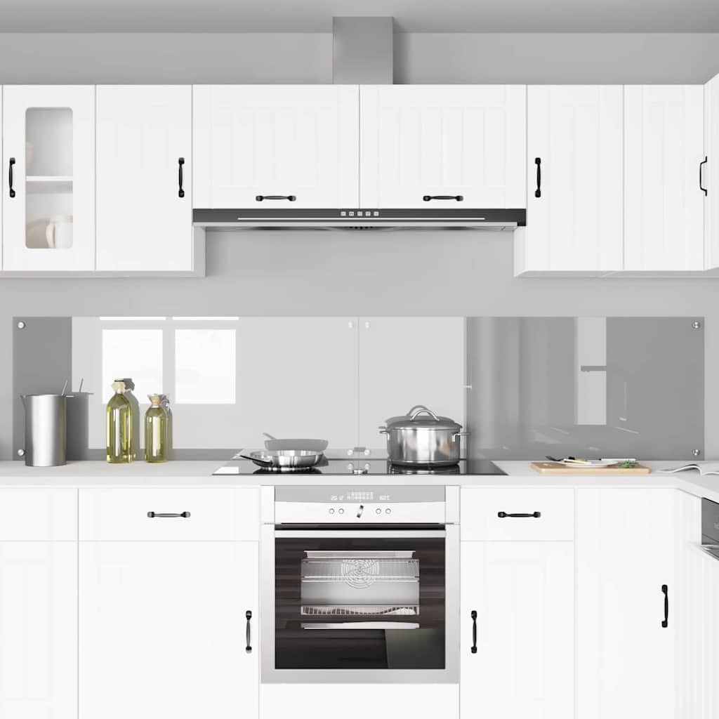 vidaXL Πλάτη κουζίνας 2 τμχ. Ανοιχτό γκρι 120 x 50 cm σκληρυμένο γυαλί