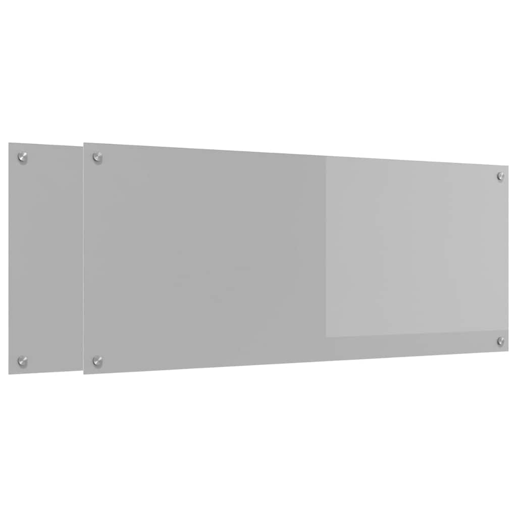 vidaXL Πλάτη κουζίνας 2 τμχ. Ανοιχτό γκρι 120 x 50 cm σκληρυμένο γυαλί