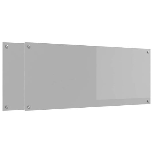 vidaXL Πλάτη κουζίνας 2 τμχ. Ανοιχτό γκρι 120 x 50 cm σκληρυμένο γυαλί