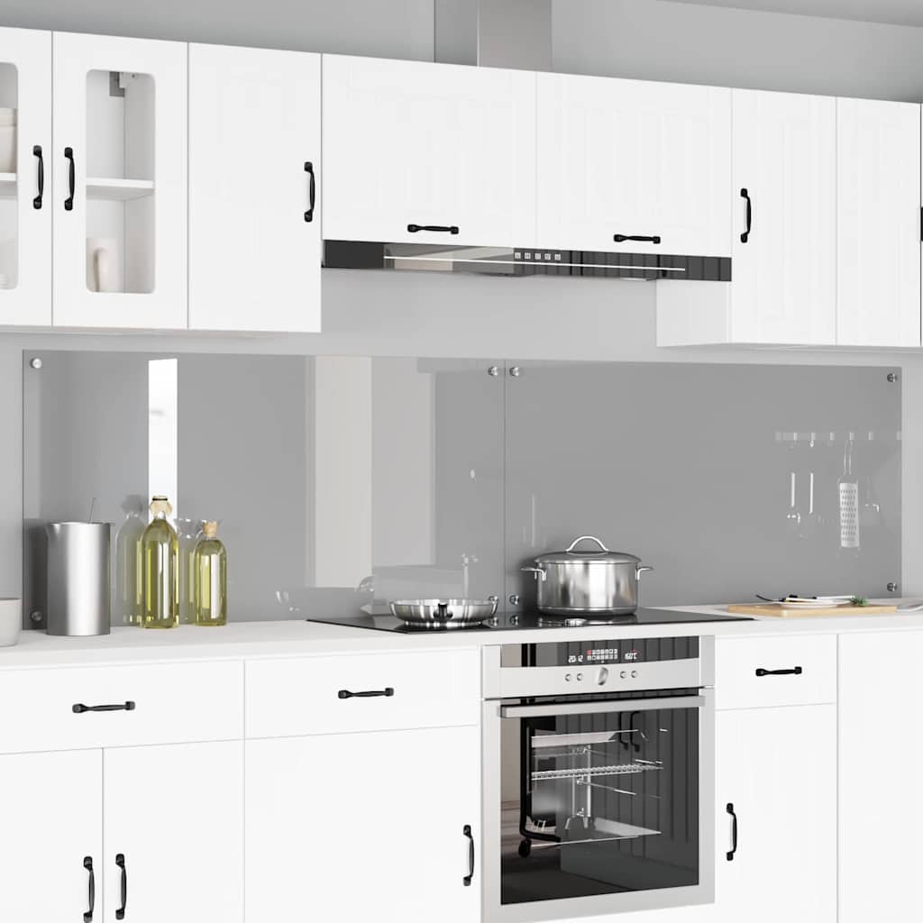 vidaXL Πλάτη κουζίνας 2 τμχ. Ανοιχτό γκρι 120 x 60 cm σκληρυμένο γυαλί