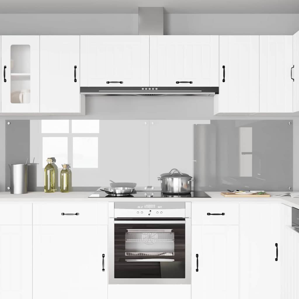 vidaXL Πλάτη κουζίνας 2 τμχ. Ανοιχτό γκρι 120 x 60 cm σκληρυμένο γυαλί