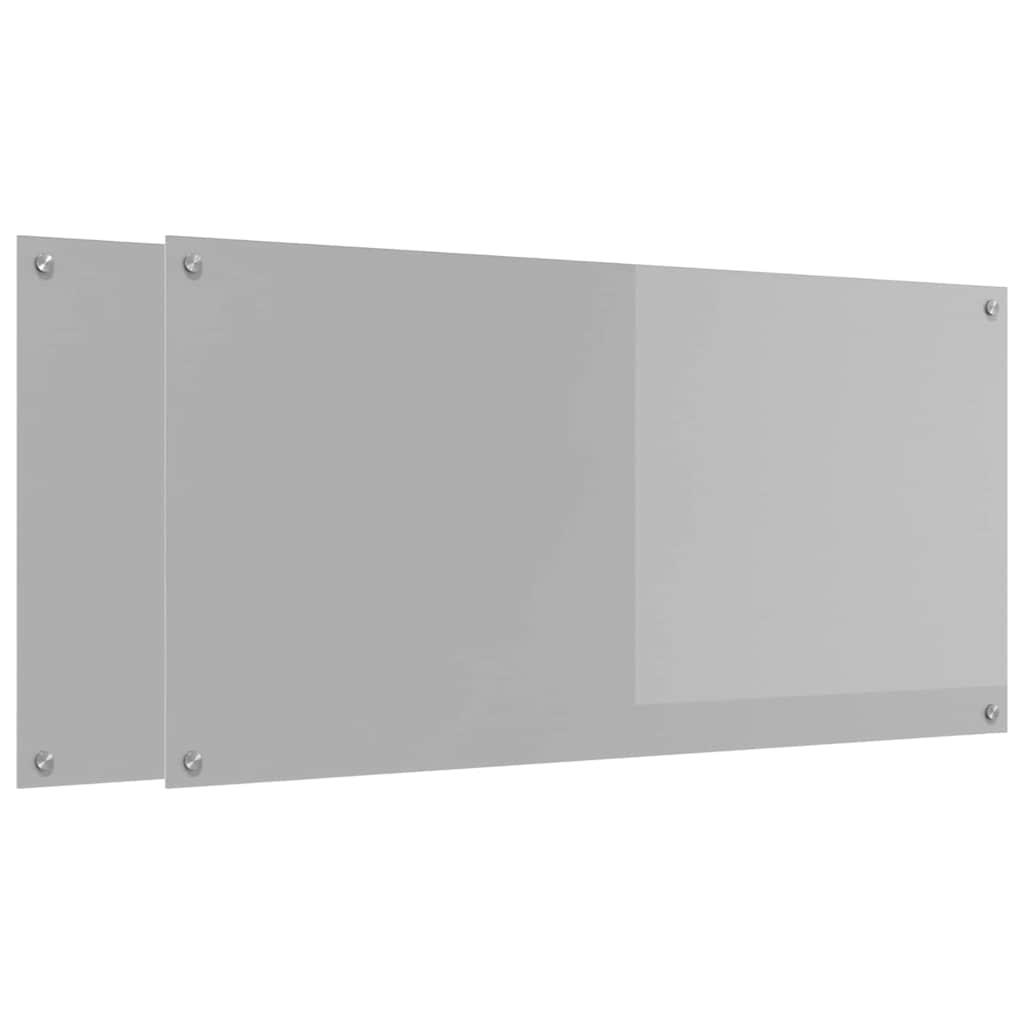 vidaXL Πλάτη κουζίνας 2 τμχ. Ανοιχτό γκρι 120 x 60 cm σκληρυμένο γυαλί