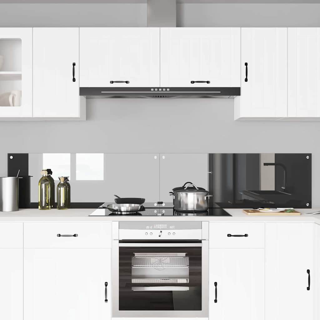 vidaXL Πλάτη κουζίνας 2 τμχ. Σκούρο Γκρι 110 x 40 cm σκληρυμένο γυαλί