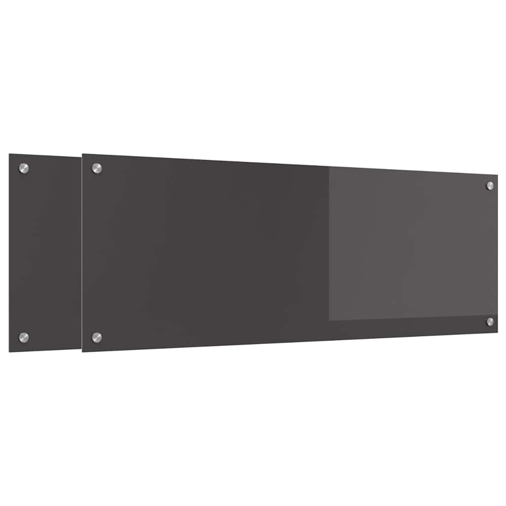 vidaXL Πλάτη κουζίνας 2 τμχ. Σκούρο Γκρι 110 x 40 cm σκληρυμένο γυαλί