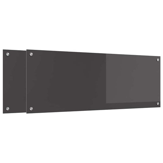 vidaXL Πλάτη κουζίνας 2 τμχ. Σκούρο Γκρι 110 x 40 cm σκληρυμένο γυαλί