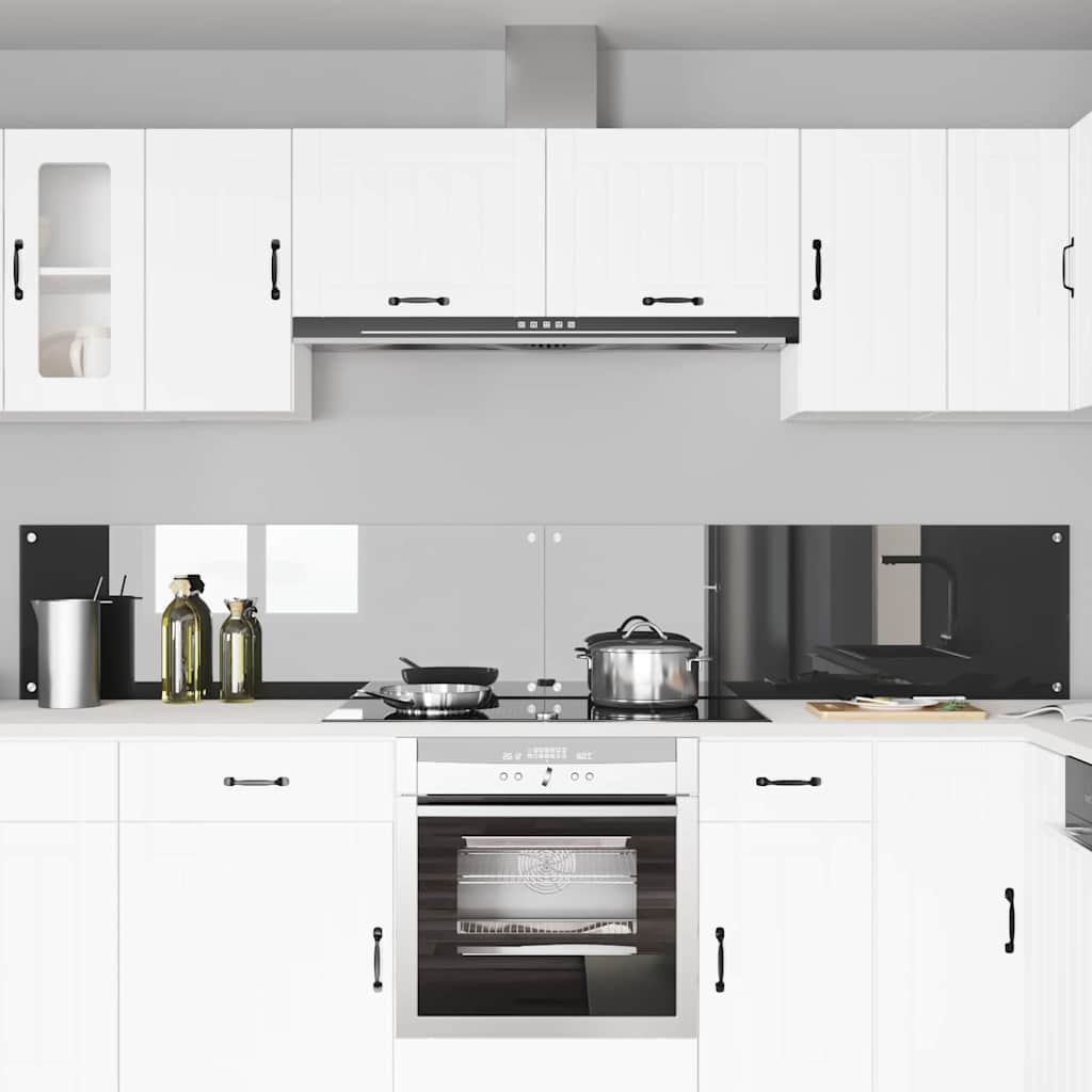 vidaXL Πλάτη κουζίνας 2 τμχ. Σκούρο Γκρι 120 x 40 cm σκληρυμένο γυαλί