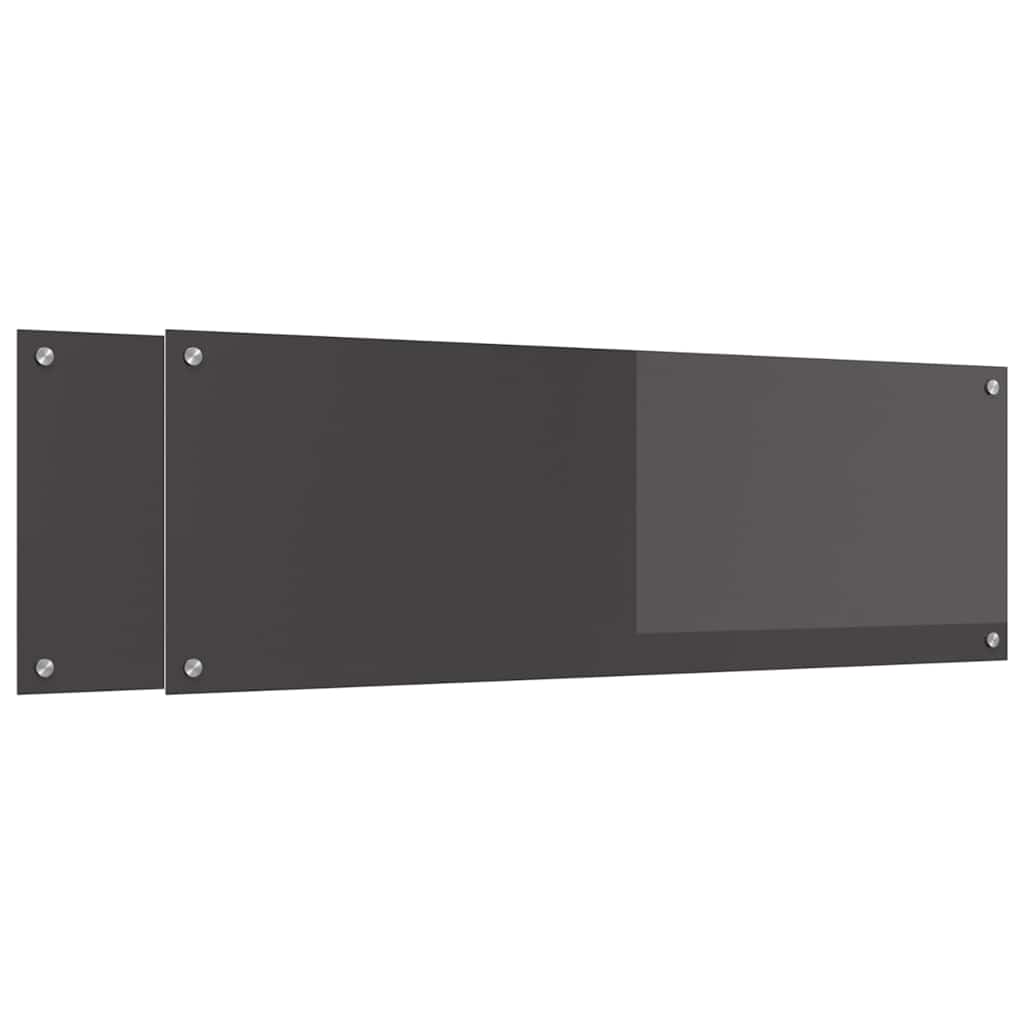 vidaXL Πλάτη κουζίνας 2 τμχ. Σκούρο Γκρι 120 x 40 cm σκληρυμένο γυαλί