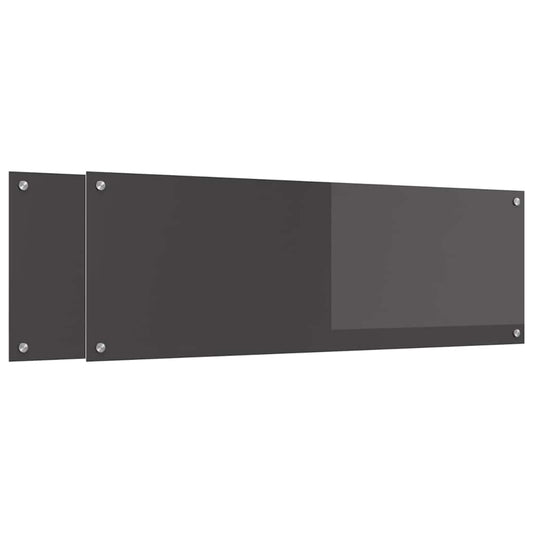 vidaXL Πλάτη κουζίνας 2 τμχ. Σκούρο Γκρι 120 x 40 cm σκληρυμένο γυαλί