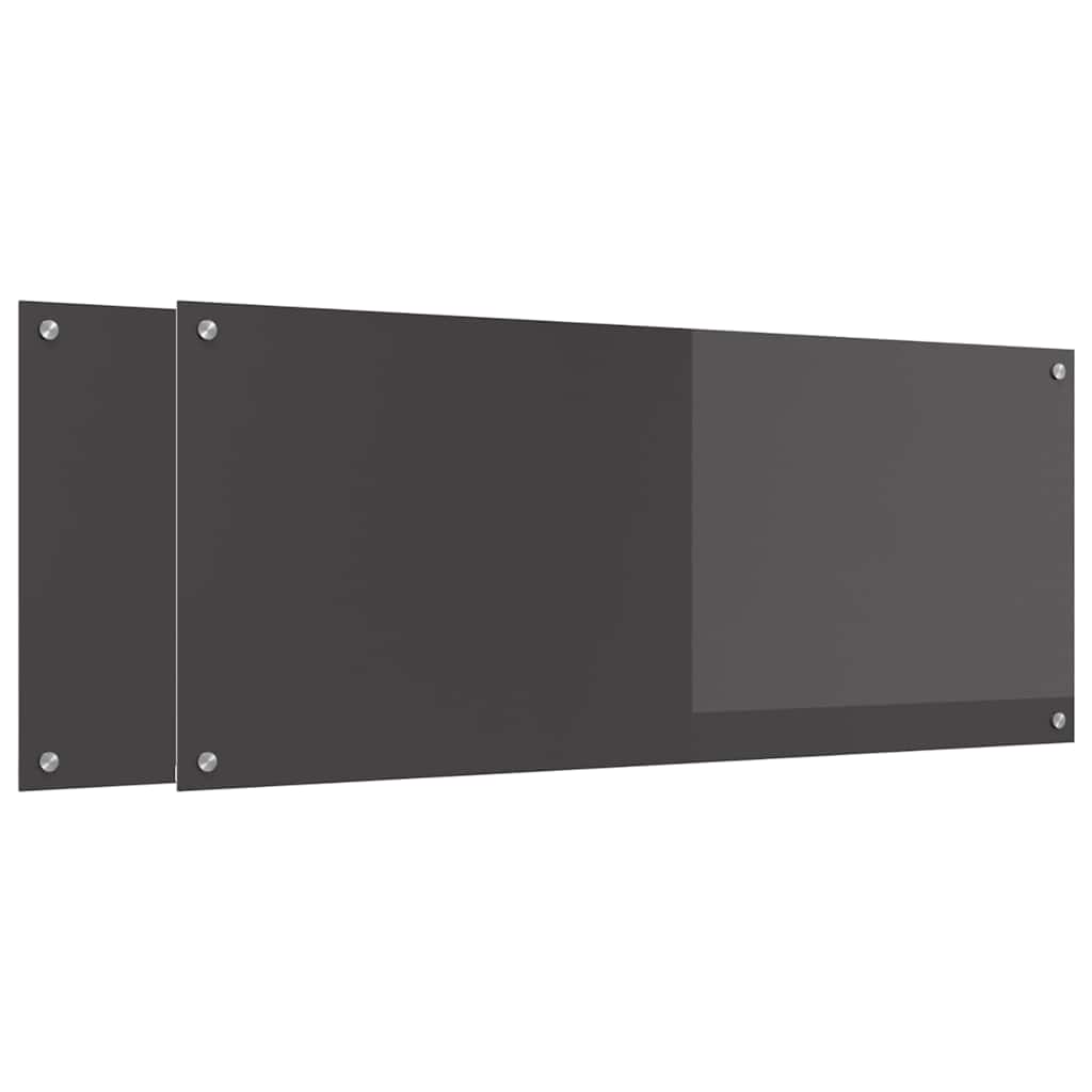 vidaXL Πλάτη κουζίνας 2 τμχ. Σκούρο Γκρι 120 x 50 cm σκληρυμένο γυαλί