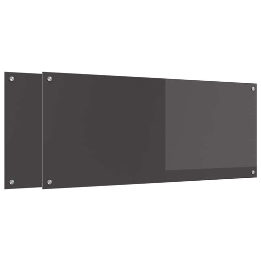 vidaXL Πλάτη κουζίνας 2 τμχ. Σκούρο Γκρι 120 x 50 cm σκληρυμένο γυαλί