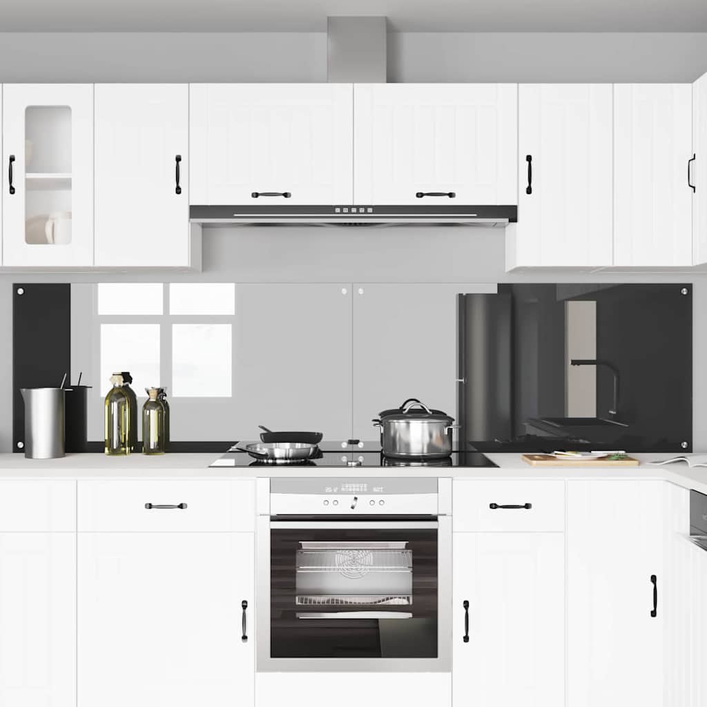 vidaXL Πλάτη κουζίνας 2 τμχ. Σκούρο Γκρι 120 x 60 cm σκληρυμένο γυαλί