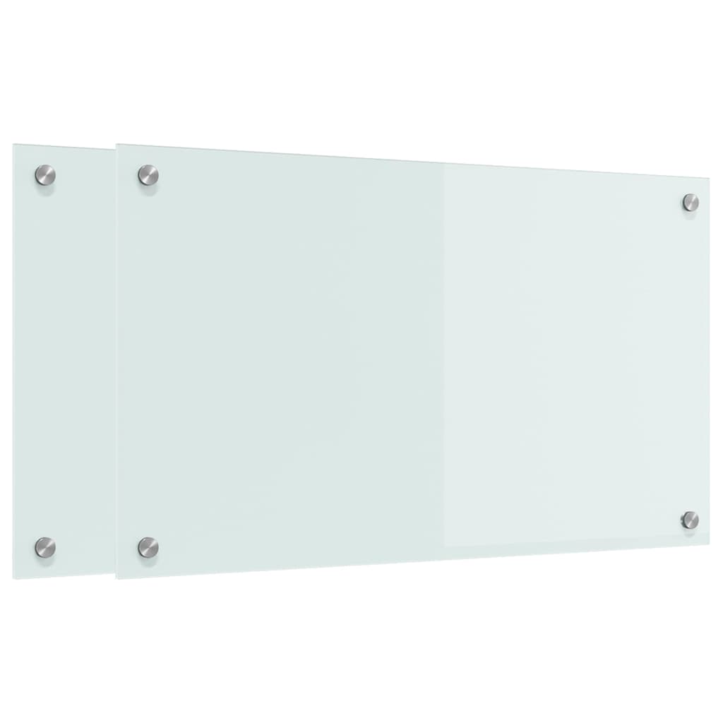 vidaXL Πλάτη κουζίνας 2 τεμ. Λευκό 70 x 40 cm σκληρυμένο γυαλί