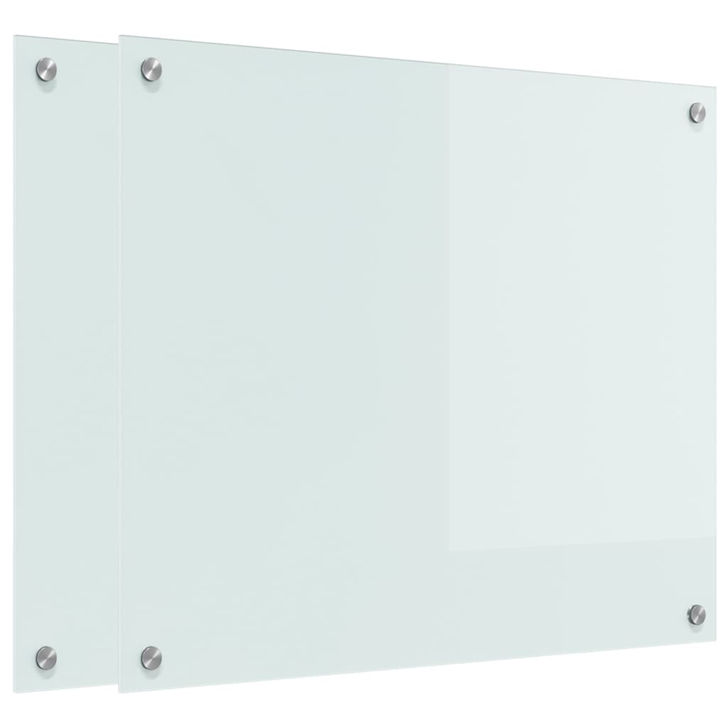 vidaXL Πλάτη κουζίνας 2 τεμ. Λευκό 70 x 60 cm σκληρυμένο γυαλί