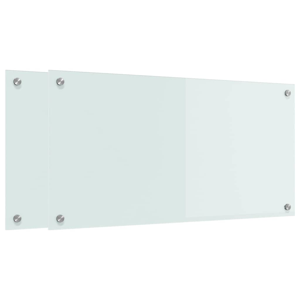 vidaXL Πλάτη κουζίνας 2 τεμ. Λευκό 80 x 40 cm σκληρυμένο γυαλί