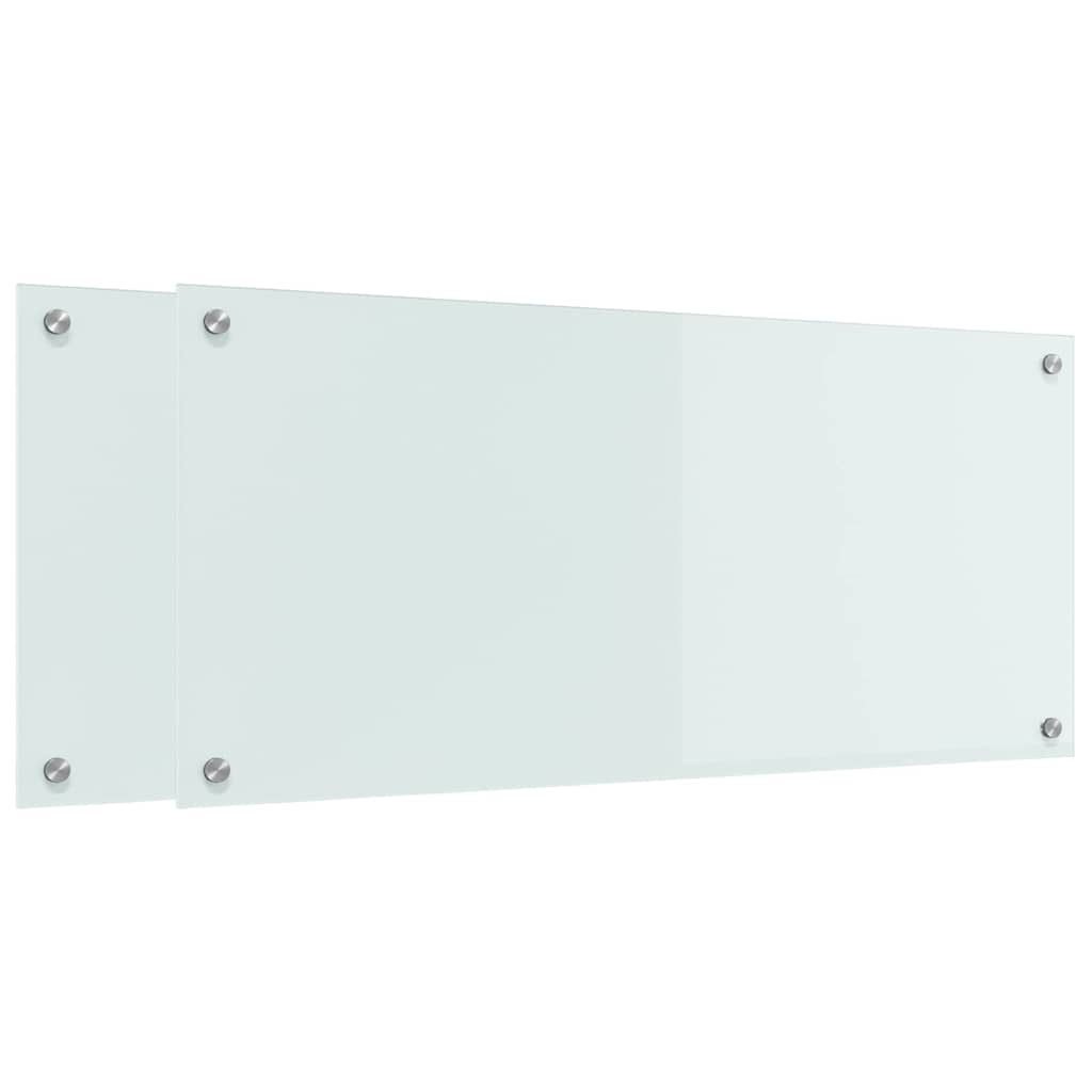 vidaXL Πλάτη κουζίνας 2 τεμ. Λευκό 90 x 40 cm σκληρυμένο γυαλί