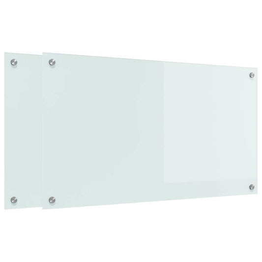 vidaXL Πλάτη κουζίνας 2 τεμ. Λευκό 90 x 50 cm σκληρυμένο γυαλί