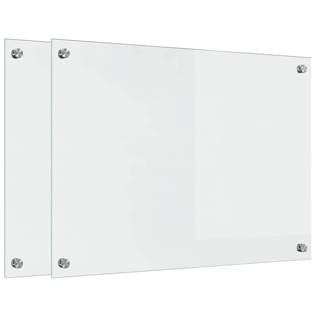 vidaXL Πλάτη κουζίνας 2 τμχ. Διαφανές 70 x 50 cm σκληρυμένο γυαλί
