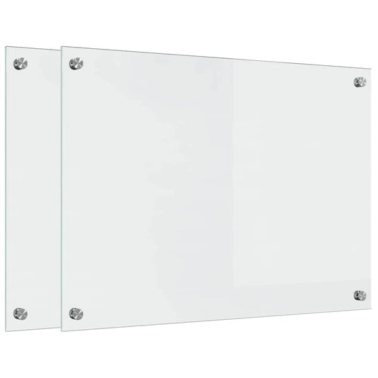 vidaXL Πλάτη κουζίνας 2 τμχ. Διαφανές 70 x 50 cm σκληρυμένο γυαλί