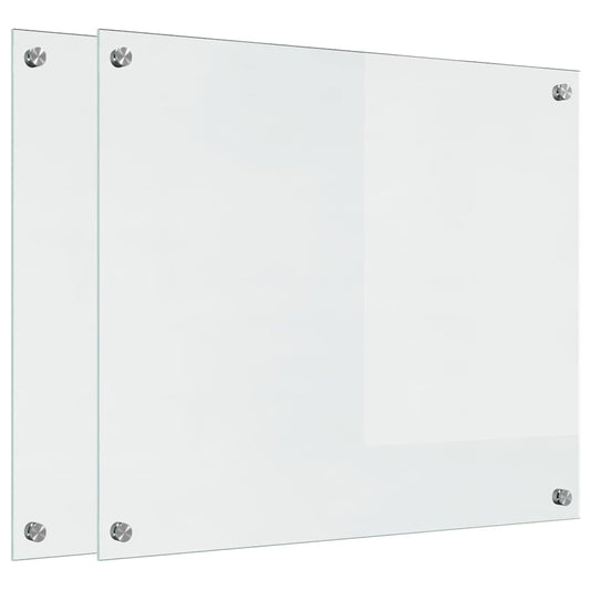 vidaXL Πλάτη κουζίνας 2 τεμ. Διαφανές 70 x 60 cm σκληρυμένο γυαλί