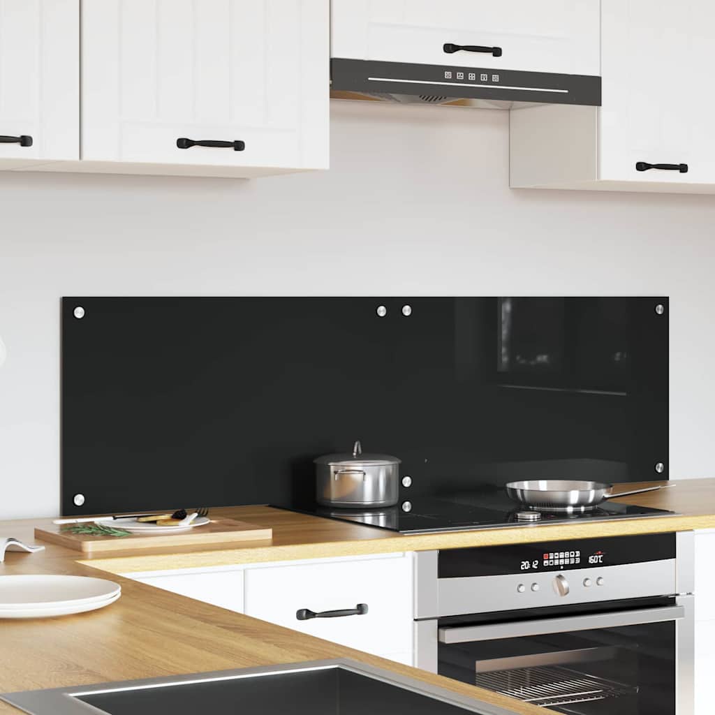 vidaXL Πλάτη κουζίνας 2 τεμ. Μαύρο 70 x 40 cm σκληρυμένο γυαλί