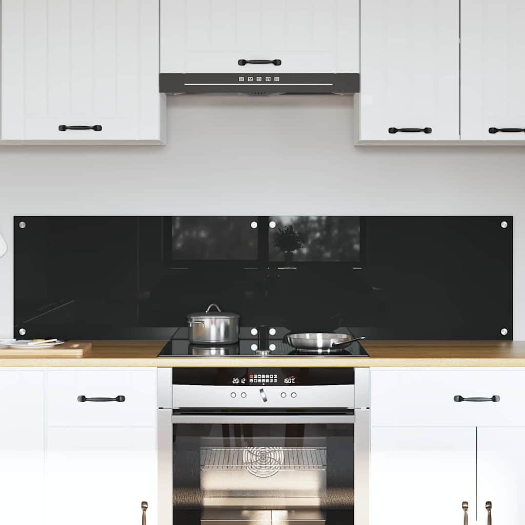 vidaXL Πλάτη κουζίνας 2 τεμ. Μαύρο 80 x 40 cm σκληρυμένο γυαλί