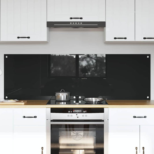 vidaXL Πλάτη κουζίνας 2 τεμ. Μαύρο 80 x 50 cm σκληρυμένο γυαλί