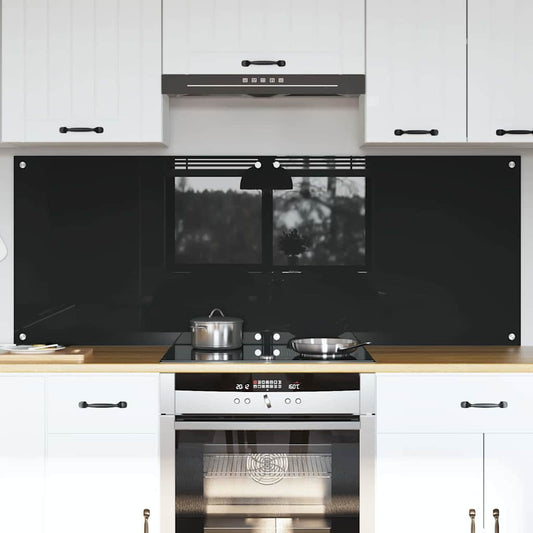 vidaXL Πλάτη κουζίνας 2 τεμ. Μαύρο 80 x 60 cm σκληρυμένο γυαλί