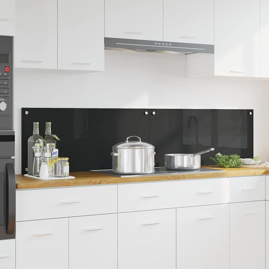 vidaXL Πλάτη κουζίνας 2 τεμ. Μαύρο 90 x 40 cm σκληρυμένο γυαλί
