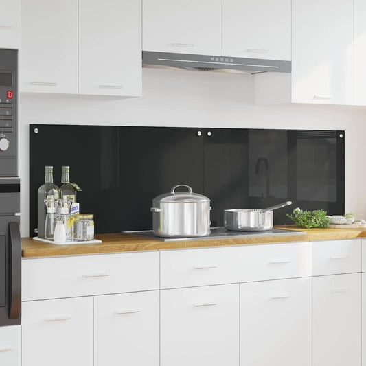 vidaXL Πλάτη κουζίνας 2 τεμ. Μαύρο 90 x 50 cm σκληρυμένο γυαλί