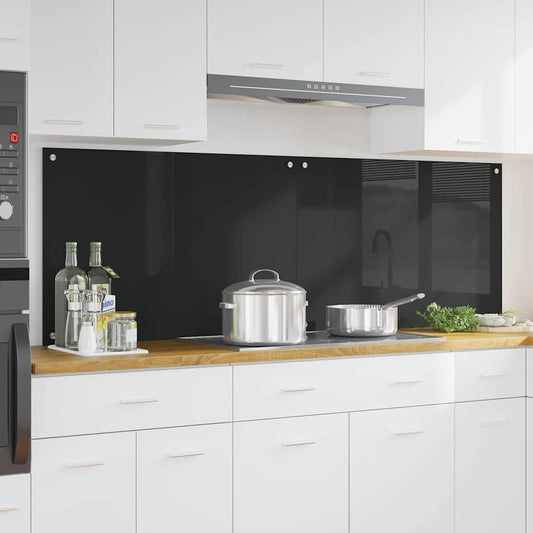 vidaXL Πλάτη κουζίνας 2 τεμ. Μαύρο 90 x 60 cm σκληρυμένο γυαλί