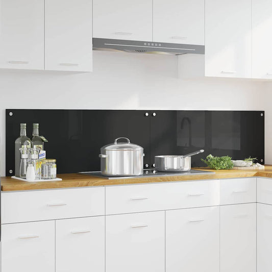 vidaXL Πλάτη κουζίνας 2 τεμ. Μαύρο 100 x 40 cm σκληρυμένο γυαλί