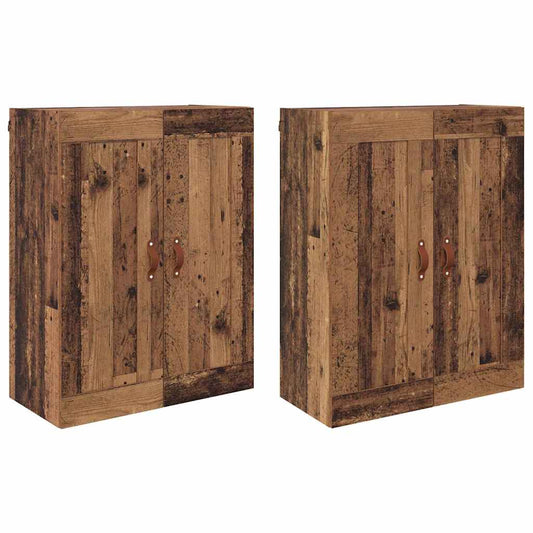 vidaXL Ντουλάπα τοίχου Επιτοίχιο 2 pcs Παλιό ξύλο 69,5 x 34 x 90 εκ.