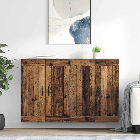 vidaXL Ντουλάπα τοίχου 2 pcs Παλιό ξύλο 69,5 x 34 x 90 εκ.
