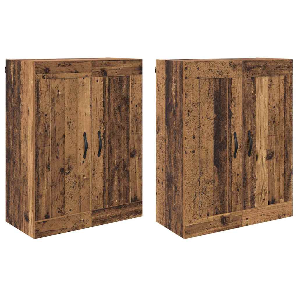 vidaXL Ντουλάπα τοίχου 2 pcs Παλιό ξύλο 69,5 x 34 x 90 εκ.