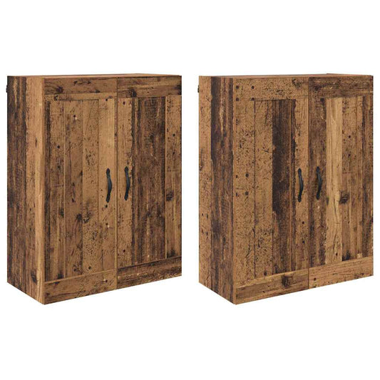 vidaXL Ντουλάπα τοίχου 2 pcs Παλιό ξύλο 69,5 x 34 x 90 εκ.