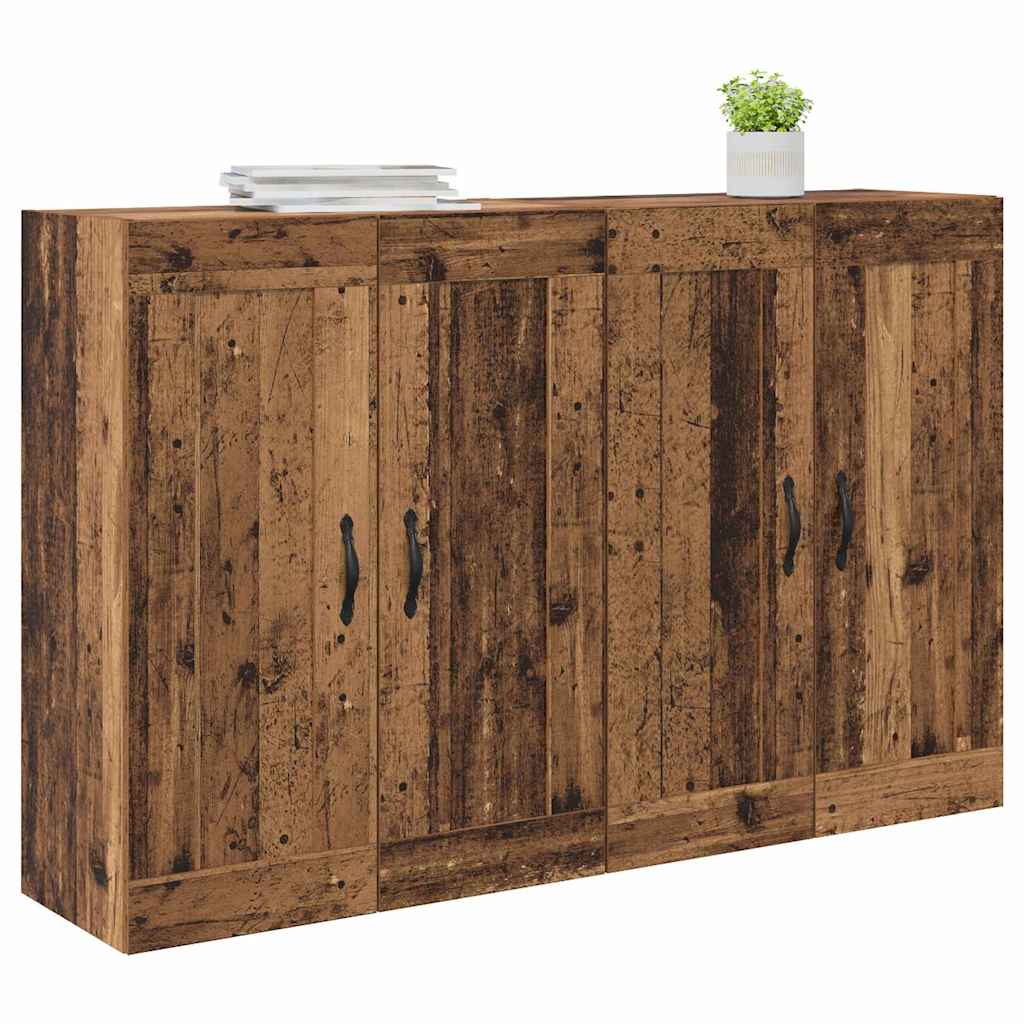 vidaXL Ντουλάπα τοίχου 2 pcs Παλιό ξύλο 69,5 x 34 x 90 εκ.