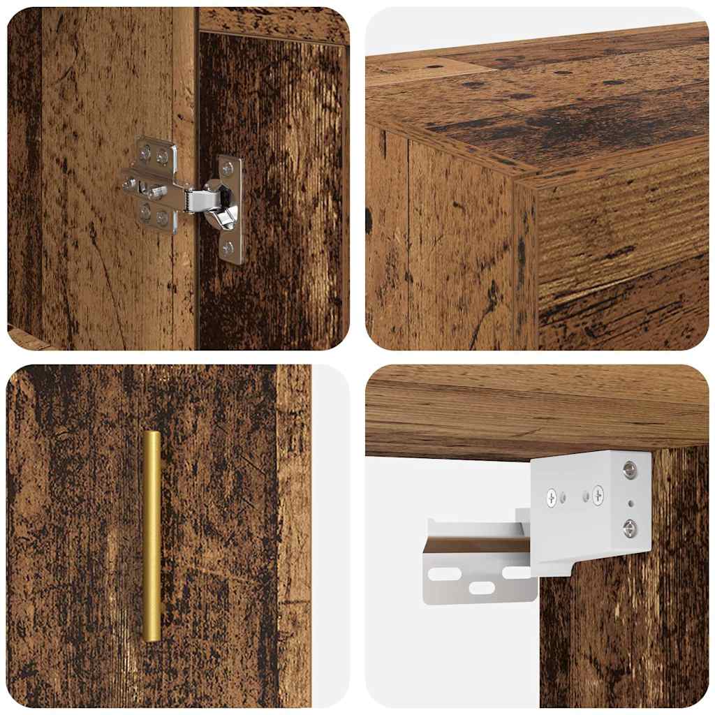 vidaXL Ντουλάπα τοίχου Επιτοίχιο 2 pcs Παλιό ξύλο 69,5 x 34 x 90 εκ.