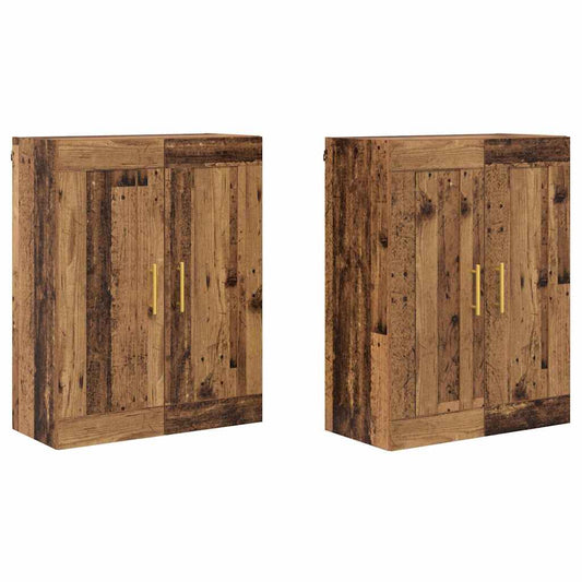 vidaXL Ντουλάπα τοίχου Επιτοίχιο 2 pcs Παλιό ξύλο 69,5 x 34 x 90 εκ.