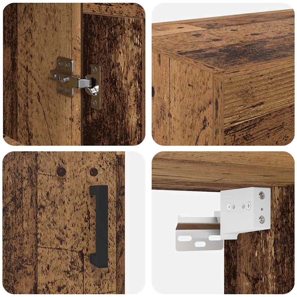 vidaXL Ντουλάπα τοίχου Επιτοίχιο 2 pcs Παλιό ξύλο 69,5 x 34 x 90 εκ.