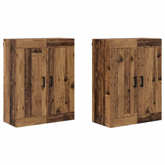 vidaXL Ντουλάπα τοίχου Επιτοίχιο 2 pcs Παλιό ξύλο 69,5 x 34 x 90 εκ.