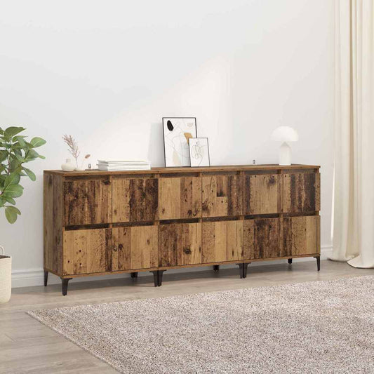 vidaXL Παραδοσιακά Πλευρικά Έπιπλα 3 pcs Παλιό Ξύλο 60 x 35 x 70 cm