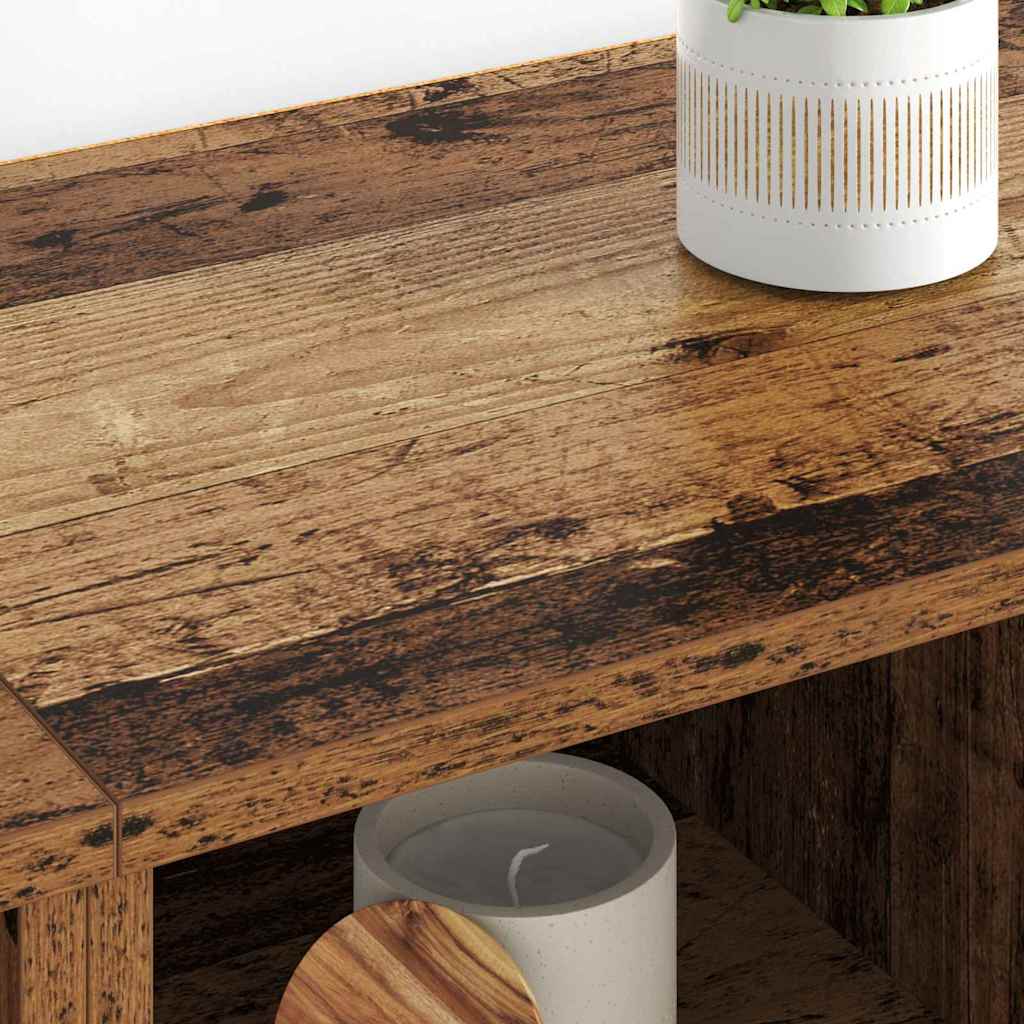 vidaXL Παραδοσιακά Πλευρικά Έπιπλα 2 pcs Παλιό Ξύλο 60 x 35 x 70 cm