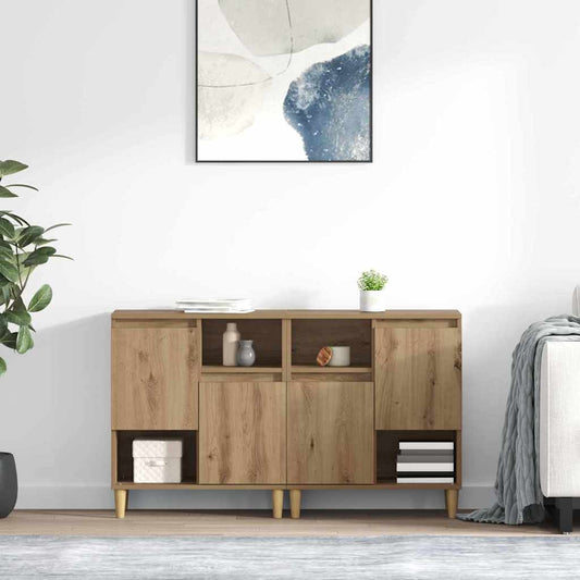 vidaXL Παραδοσιακά Πλευρικά Έπιπλα 2 pcs Artisan Oak 60 x 35 x 70 cm