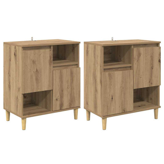 vidaXL Παραδοσιακά Πλευρικά Έπιπλα 2 pcs Artisan Oak 60 x 35 x 70 cm