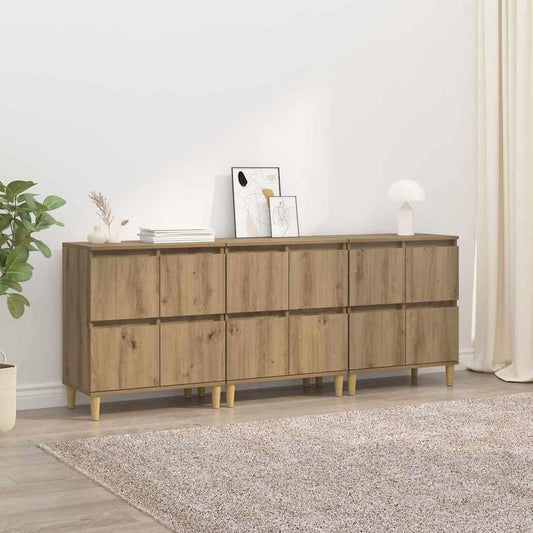 vidaXL Παραδοσιακά Πλευρικά Έπιπλα 3 pcs Artisan Oak 60 x 35 x 70 cm