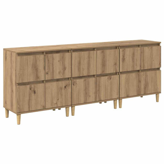 vidaXL Παραδοσιακά Πλευρικά Έπιπλα 3 pcs Artisan Oak 60 x 35 x 70 cm